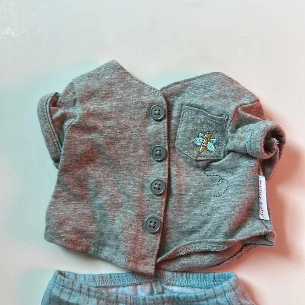 Gray Doll Pajama Set - 2-Piece Sleepwear for Kids' Dolls - Picture 2 of 3
